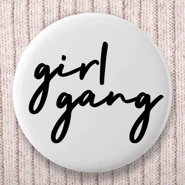 Girl Gang | Stilvoll Moderner feministischer Girl  Button (Von Creator hochgeladen)