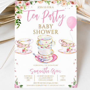 Girl Garden Tee Party Babydusche Einladung