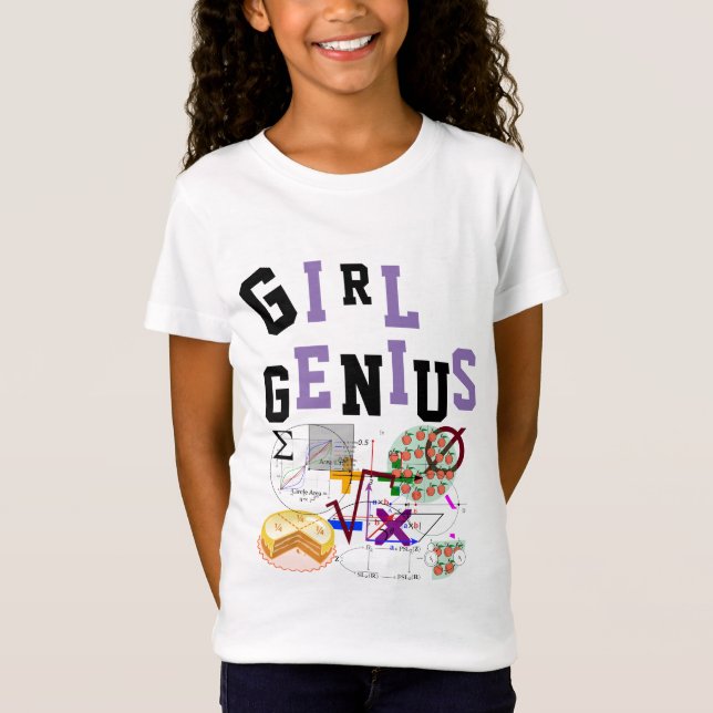 GIRL GENIUS Tshirt Science Mathematik NAME auf der (Vorderseite)