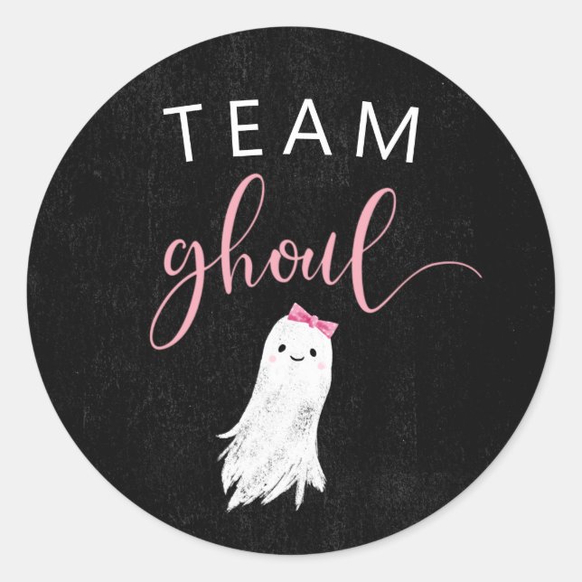 Girl Ghost Gender Offenlegung Party Abstimmung Runder Aufkleber (Vorderseite)