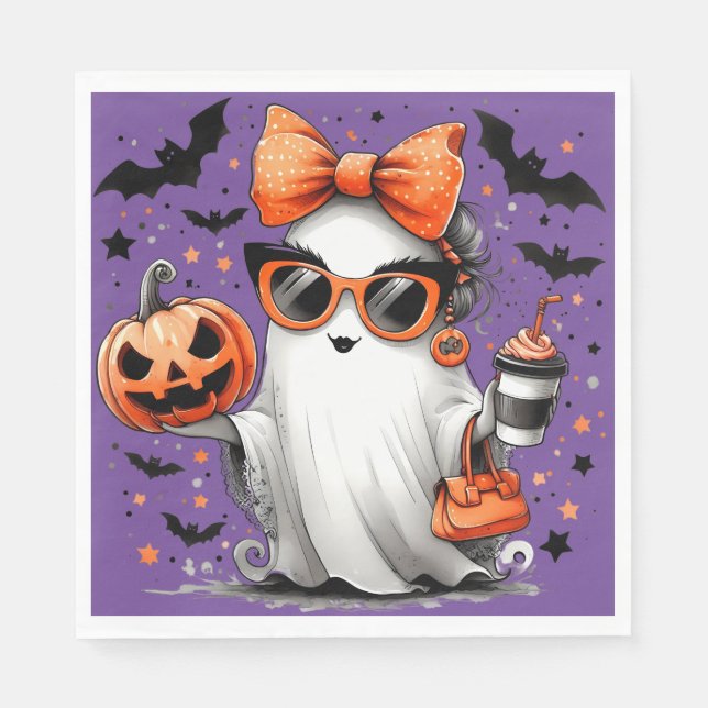 Girl Ghost Halloween-Party Napikins Serviette (Vorderseite)