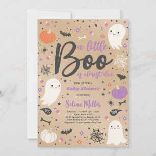 Girl Ghost Little Boo soll Halloween Baby Dusche s Einladung