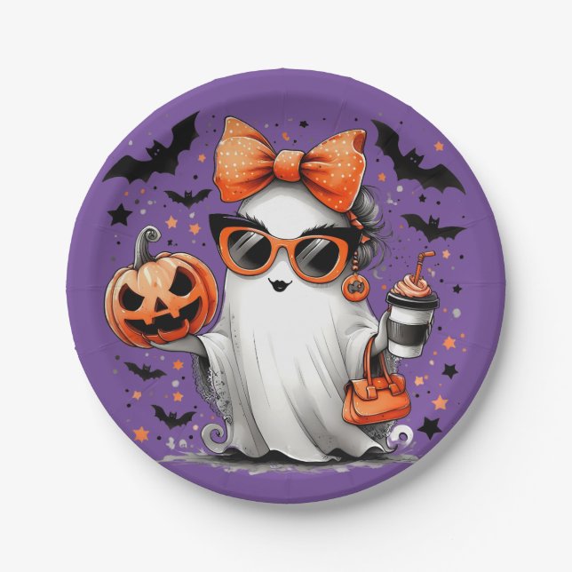 Girl Ghost-Party Pappteller (Vorderseite)