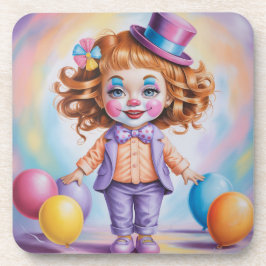 Girl Ginger Clown Plastic Untersetzer Set