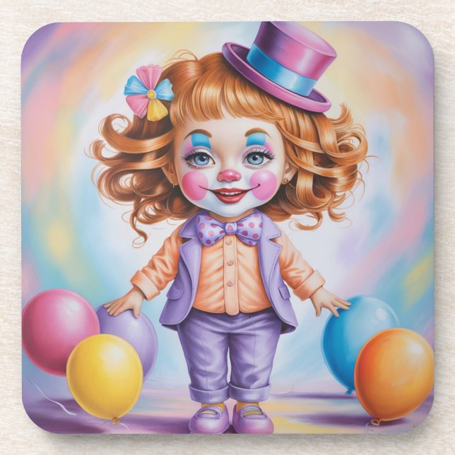 Girl Ginger Clown Plastic Untersetzer Set (Vorderseite)