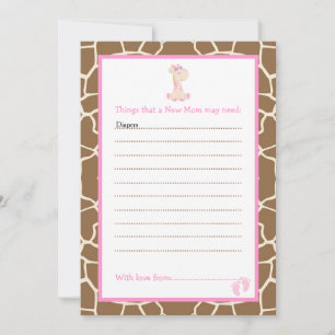 Girl Giraffe Advice List für Junge Mütter Kinderdu Einladung