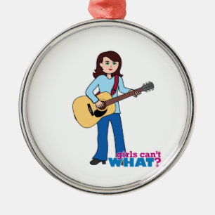 Girl-Gitarrenspieler Silbernes Ornament