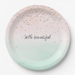 Girl Glam Blush Pink Minze Gold Sparkone Pappteller