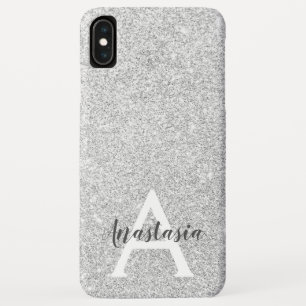 Girl Glam Silver Glitzer Glitzern Monogramm Name Case-Mate iPhone Hülle
