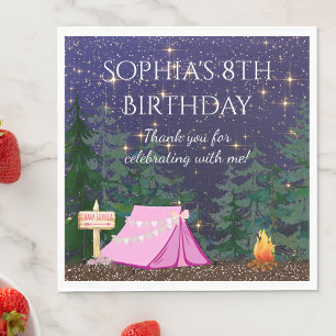 Girl Glamping Camping Serviette