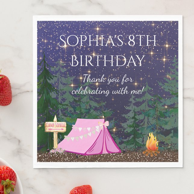 Girl Glamping Camping Serviette (Von Creator hochgeladen)