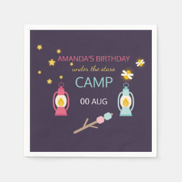 Girl Glamping Party personalisiert Serviette