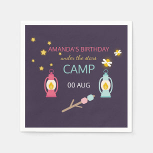 Girl Glamping Party personalisiert Serviette