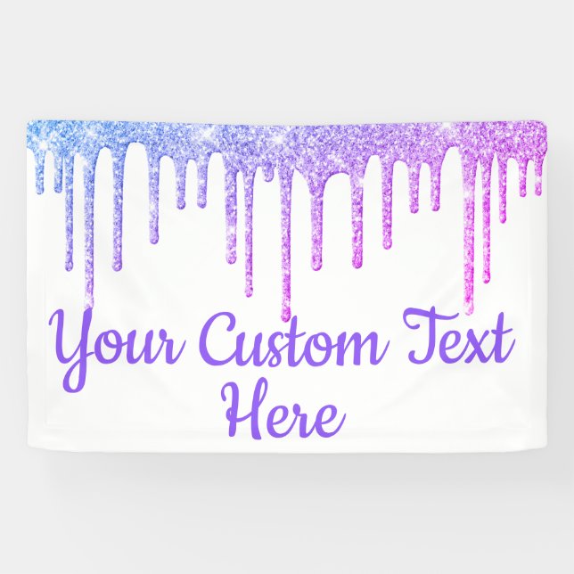 Girl Glitzer Birthday Party Foto Stand Fun Prop Banner (Horizontal)