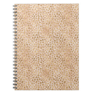 Girl Glitzer Gold Peach Leopard Print Notizblock