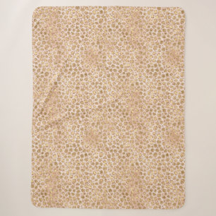 Girl Glitzer Gold Peach Leopard Print Sherpadecke