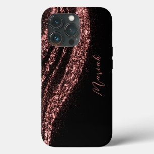 Girl Glitzer Rose Gold - Schwarzer Sparkle Regenbo Case-Mate iPhone Hülle