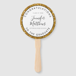 Girl Gold Glitzer Abschluss School Foto Fächer