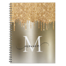 Girl Gold Glitzer Blush Ombre Monogram Name