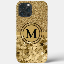 Girl Gold Glitzer Stars Monogram Case-Mate iPhone Hülle