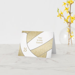 Girl-Gold-Volleyball zum Geburtstag Karte