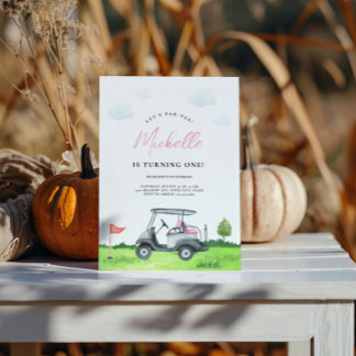 Girl Golf Birthday Einladung