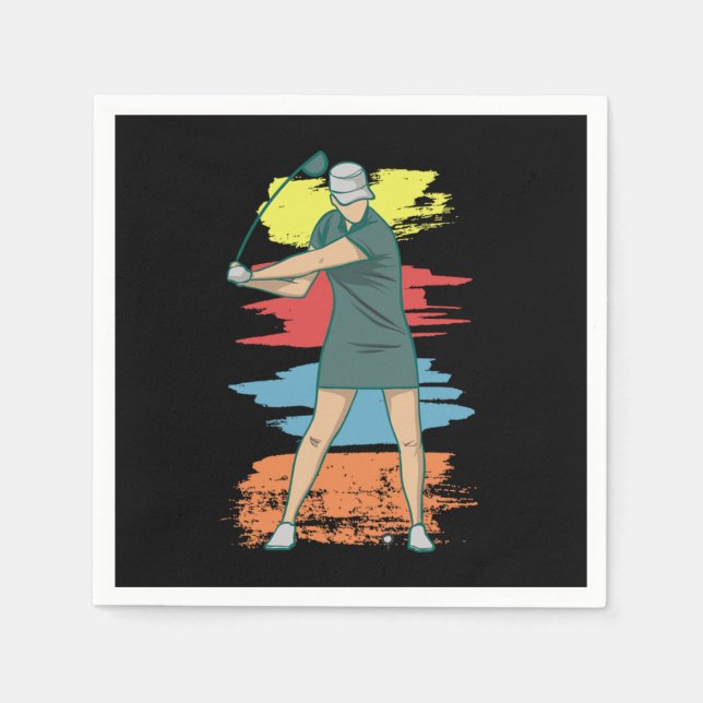 Girl Golf Player Girl Sport Golf Lover Geschenk Serviette (Vorderseite)