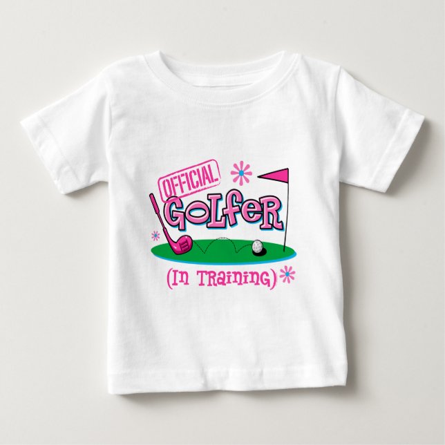 Girl Golfer im Training Baby T-shirt (Vorderseite)