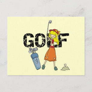Girl Golfer Tshirts und Geschenke Postkarte