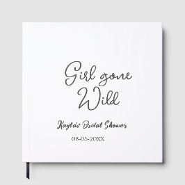 Girl gone wild bridal shower name date simple mini gästebuch