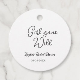 Girl gone wild bridal shower name date simple mini geschenkanhänger