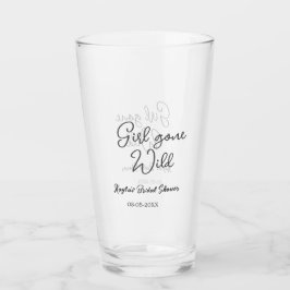 Girl gone wild bridal shower name date simple mini glas