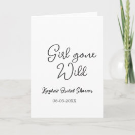 Girl gone wild bridal shower name date simple mini karte