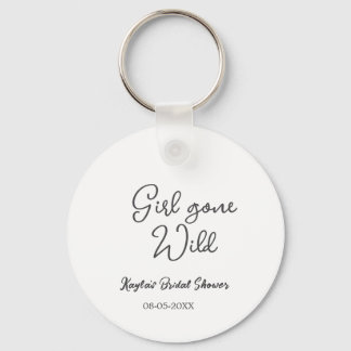 Girl gone wild bridal shower name date simple mini schlüsselanhänger