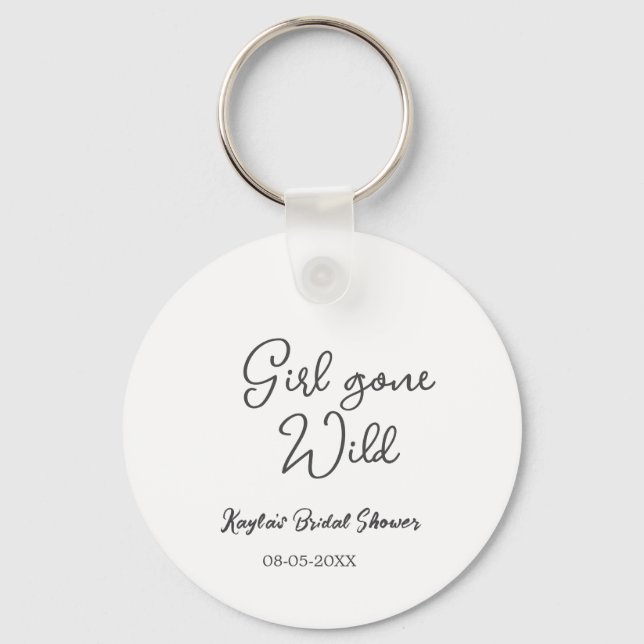 Girl gone wild bridal shower name date simple mini schlüsselanhänger (Vorderseite)