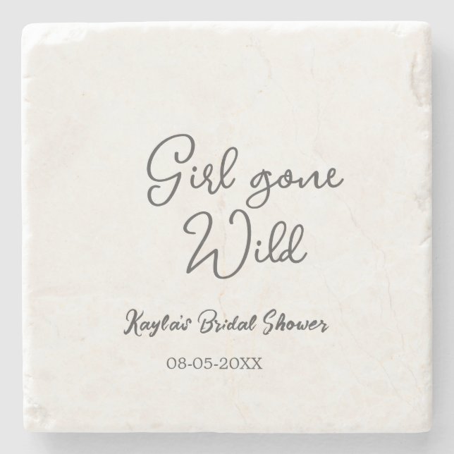 Girl gone wild bridal shower name date simple mini steinuntersetzer (Vorderseite)