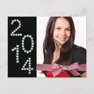 Girl Grad Bling Pink Ribbon 2014 Einladung