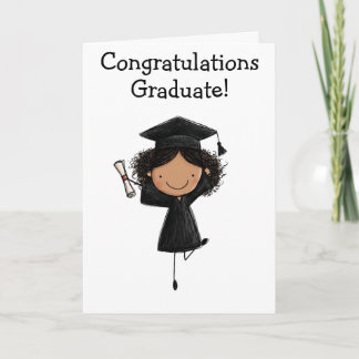 Girl Graduation Folded Card Karte