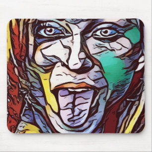 Girl Graffiti Paint Art Face Eye farbig Mousepad