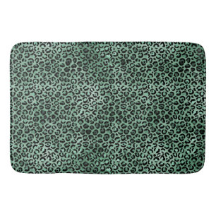 Girl Green Glam Leopard Print Badematte