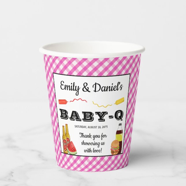Girl GRILLEN Baby-q Baby Shower Paper Cups Pappbecher (Vorderseite)