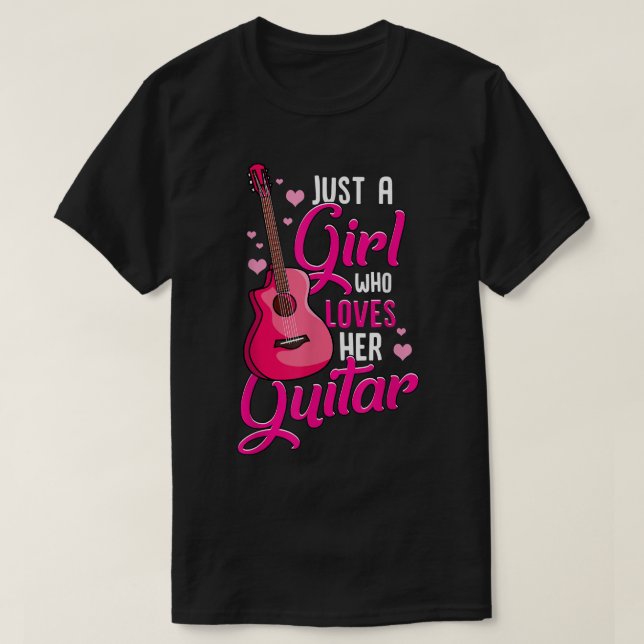 Girl Guitar Player Female Guitarist Kids Music But T-Shirt (Design vorne)