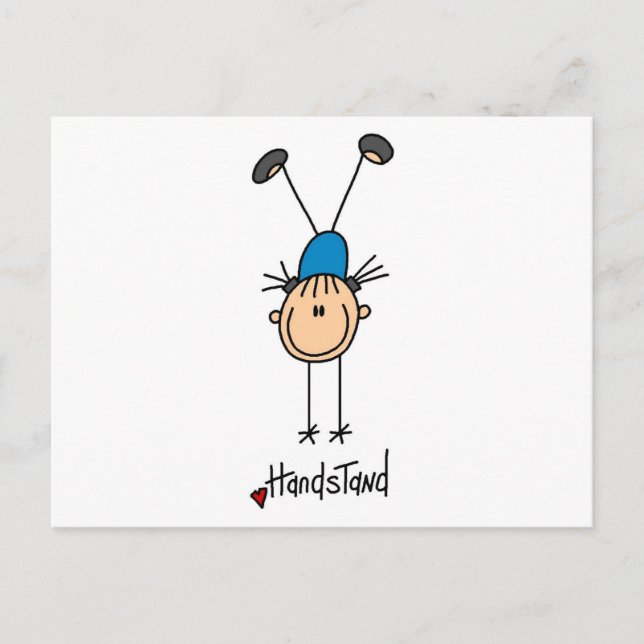 Girl Gymnast Handständer T - Shirt und Geschenke Postkarte (Vorderseite)