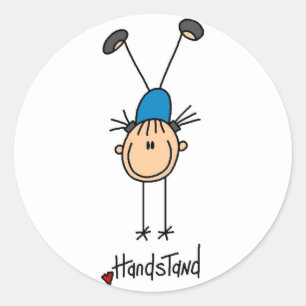 Girl Gymnast Handständer T - Shirt und Geschenke Runder Aufkleber
