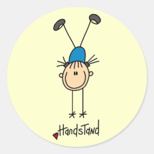 Girl Gymnast Handständer T - Shirt und Geschenke Runder Aufkleber