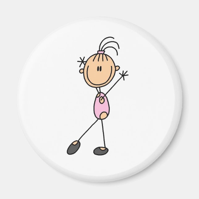 Girl Gymnast in Pink Magnet (Vorne)