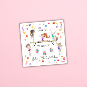Girl Gymnastics Cupcake & Balloon Geburtstagsparty Serviette