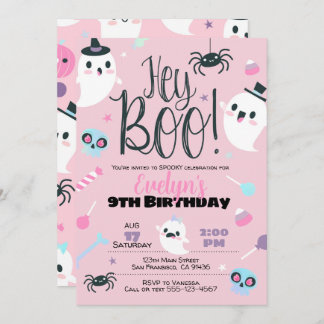 Girl Halloween Einladung zum Geburtstag, Pastel