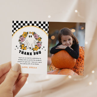 Girl Halloween Geburtstags Foto Danke, Card Dankeskarte