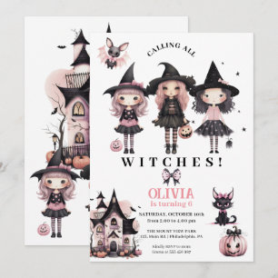 Girl Halloween Geburtstagshexen jeden Alters Save The Date
